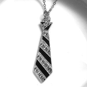 Miniature Neck Tie Charm Pendant Necklace